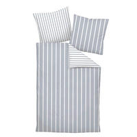 BETTWÄSCHE GENTANO Makosatin 155/200 cm  - Platinfarben/Weiß, Design, Textil (155/200cm) - Janine