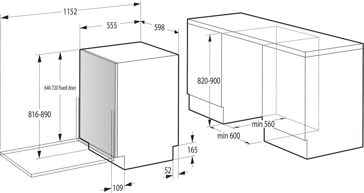 GESCHIRRSPÜLER  - Schwarz, Basics, Kunststoff/Metall (59,8/81,6/55,5cm) - Gorenje