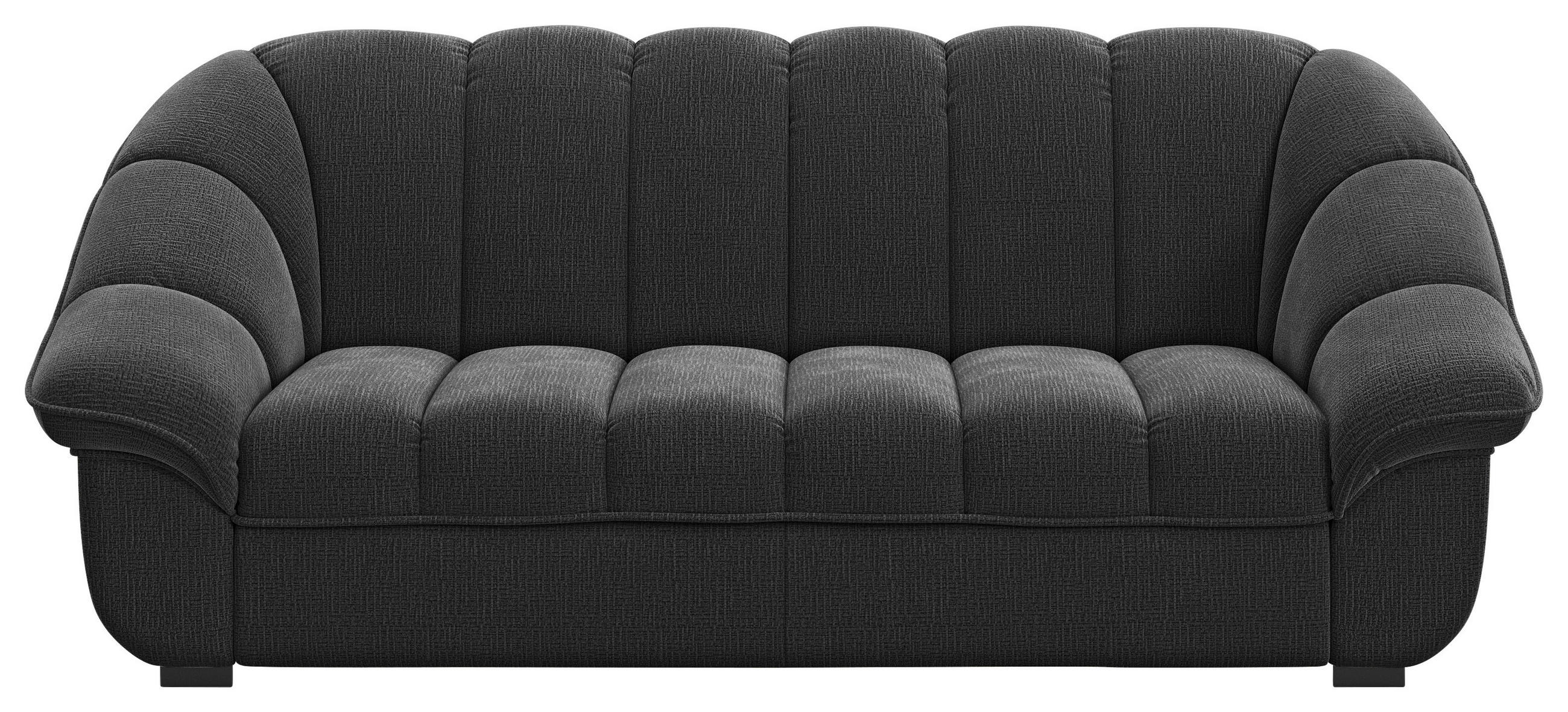 3-SITZER-SOFA Chenille Schwarz  - Schwarz, KONVENTIONELL, Kunststoff/Textil (215/88/104cm) - Welnova