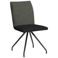 STUHL  in Stahl Mikrofaser Metall, Textil  - Schwarz, Design, Textil/Metall (49/91/60cm) - Moderano