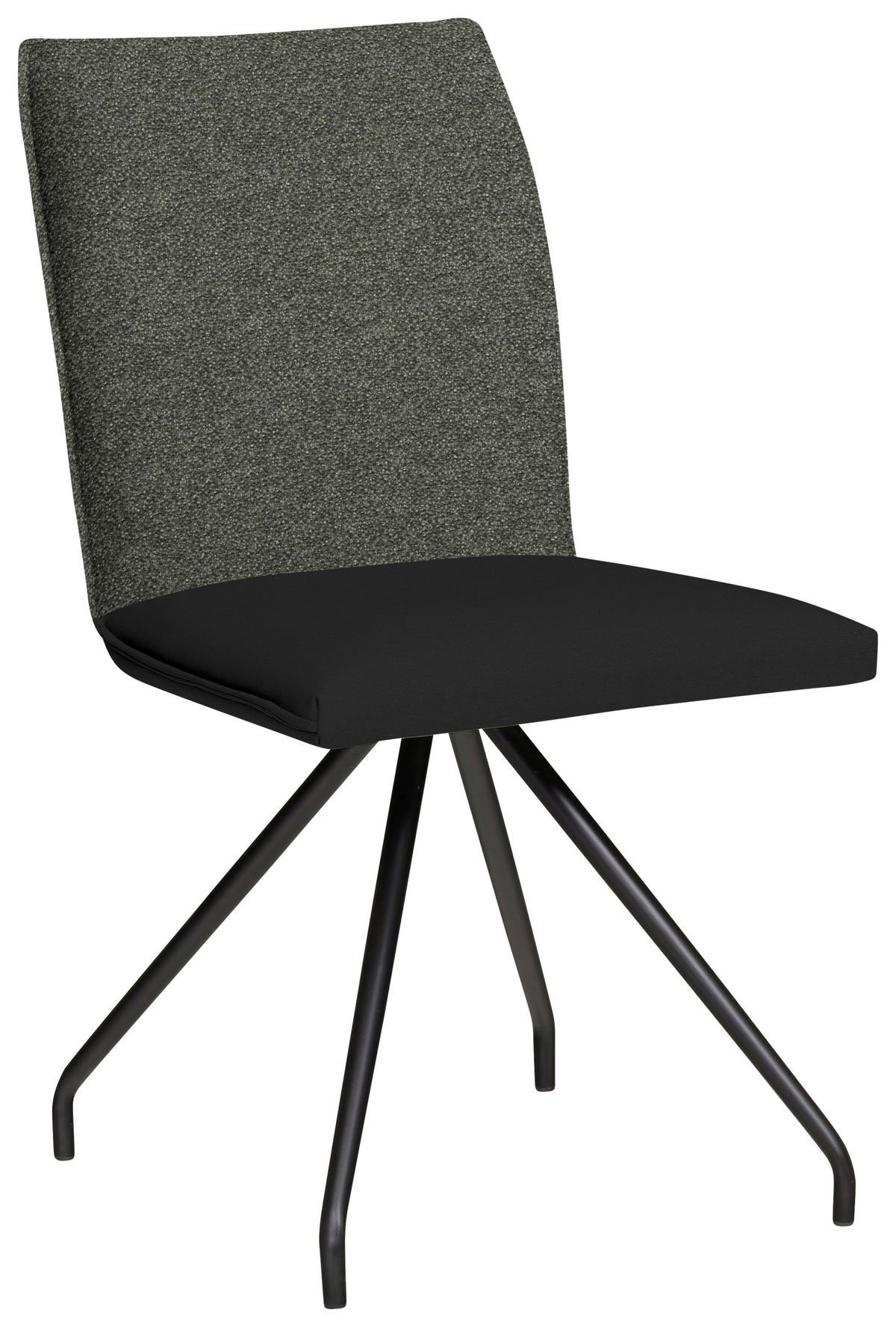 STUHL  in Stahl Mikrofaser Metall, Textil  - Schwarz, Design, Textil/Metall (49/91/60cm) - Moderano