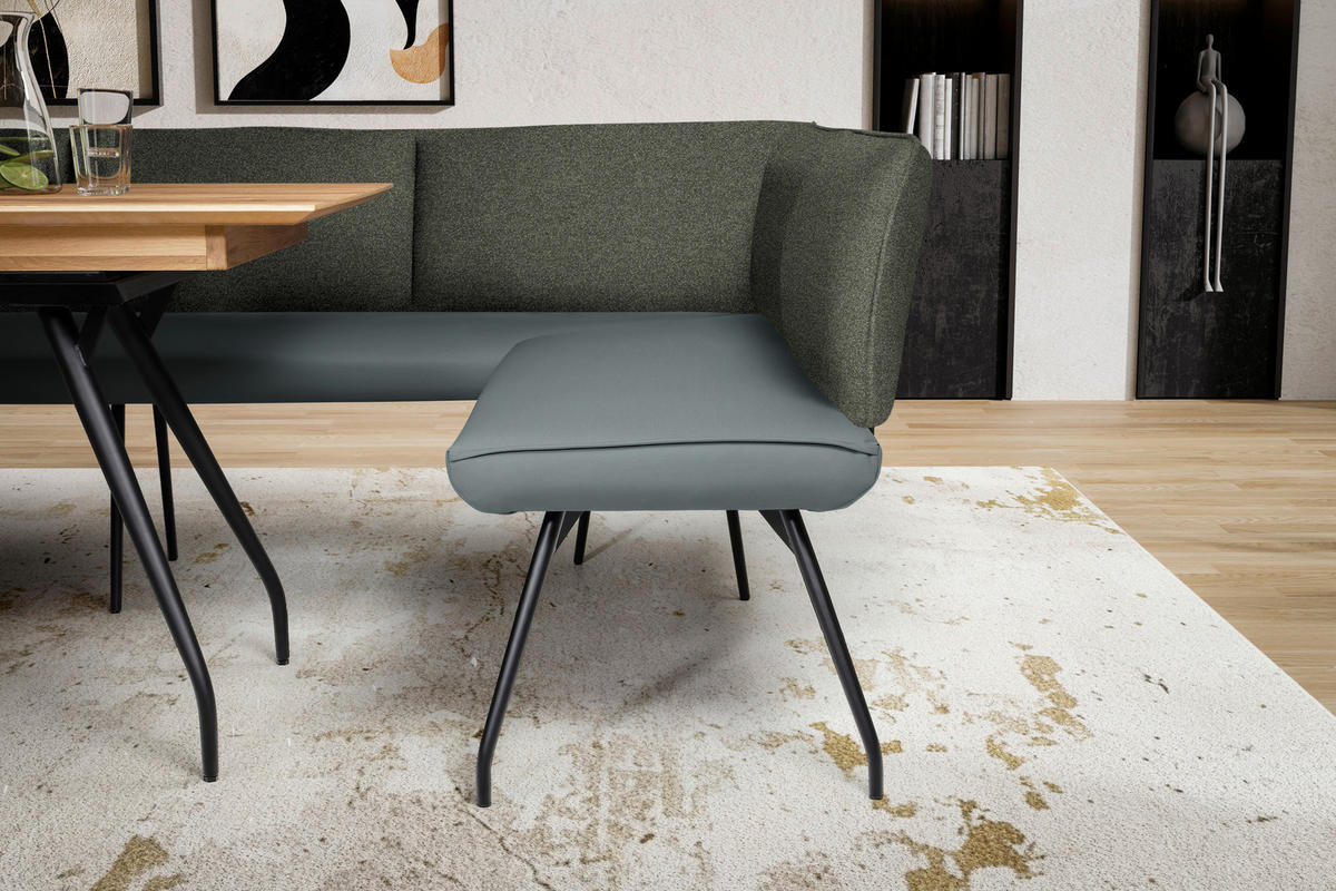 ECKBANK 165/225 cm  in Grau  - Schwarz/Grau, Design, Textil/Metall (165/225cm) - Moderano