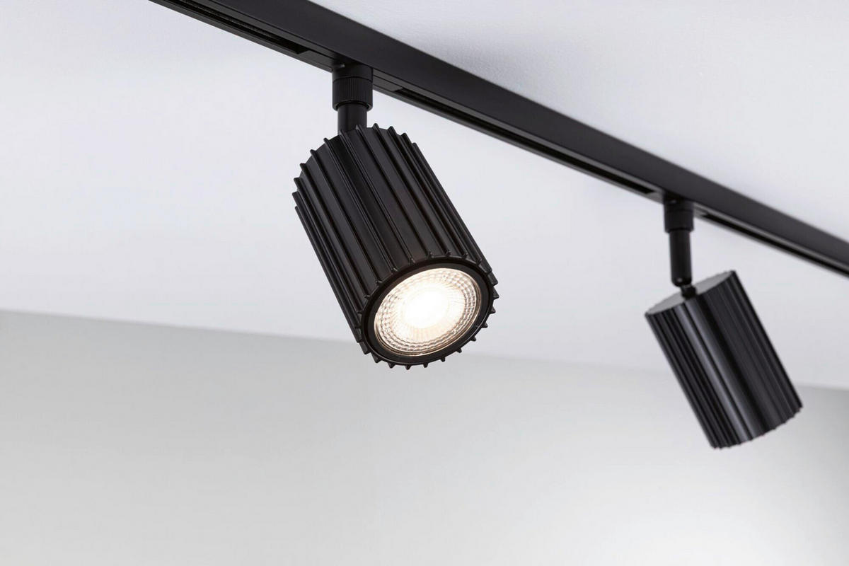 SCHIENENSYSTEM-STRAHLER URail 6,0/17,0 cm  - Schwarz, Design, Metall (6,0/17,0cm) - Paulmann