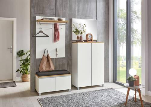 GARDEROBE 5-teilig in 180/210/40 cm - Eichefarben/Silberfarben, Design, Holz/Holzwerkstoff (180/210/40cm)