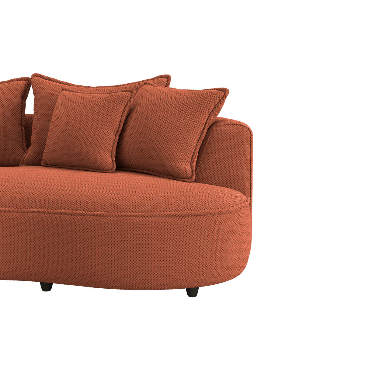 ECKSOFA in Velours, Struktur Terracotta  - Terracotta/Schwarz, Modern, Kunststoff/Textil (168/287cm) - Livetastic
