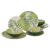 KOMBISERVICE TROPICANA GRÜN 12-teilig  - Weiß/Grün, Basics, Keramik - Creatable