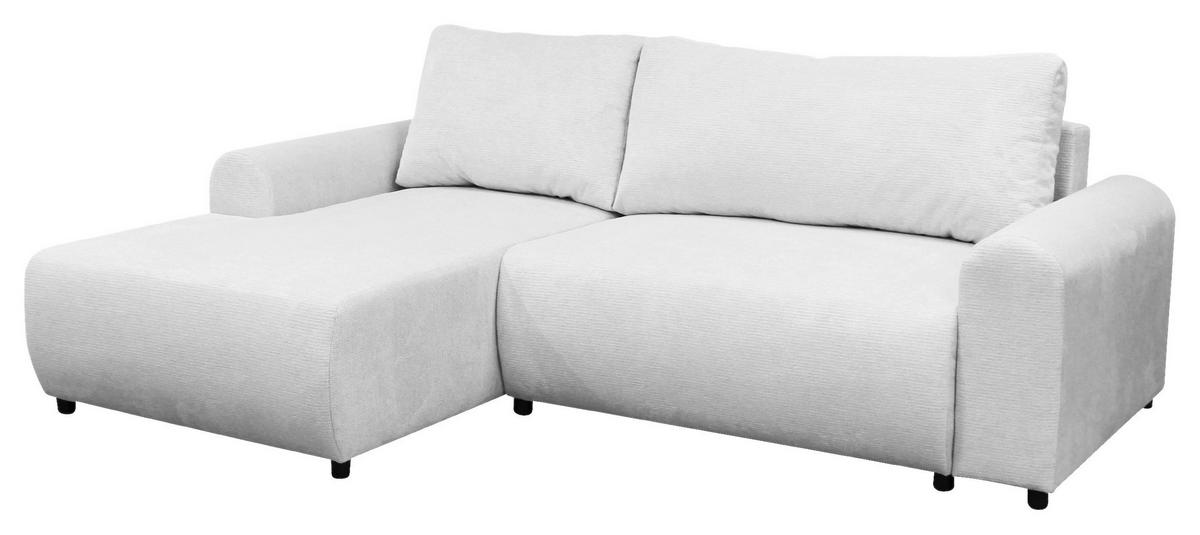 ECKSOFA Creme Struktur  - Creme/Schwarz, Design, Kunststoff/Textil (160/250cm) - MID.YOU