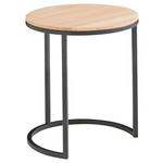 BEISTELLTISCH in Metall 39/39/48 cm  - Eiche Bianco/Schwarz, Design, Holz/Metall (39/39/48cm) - Johann Jakob