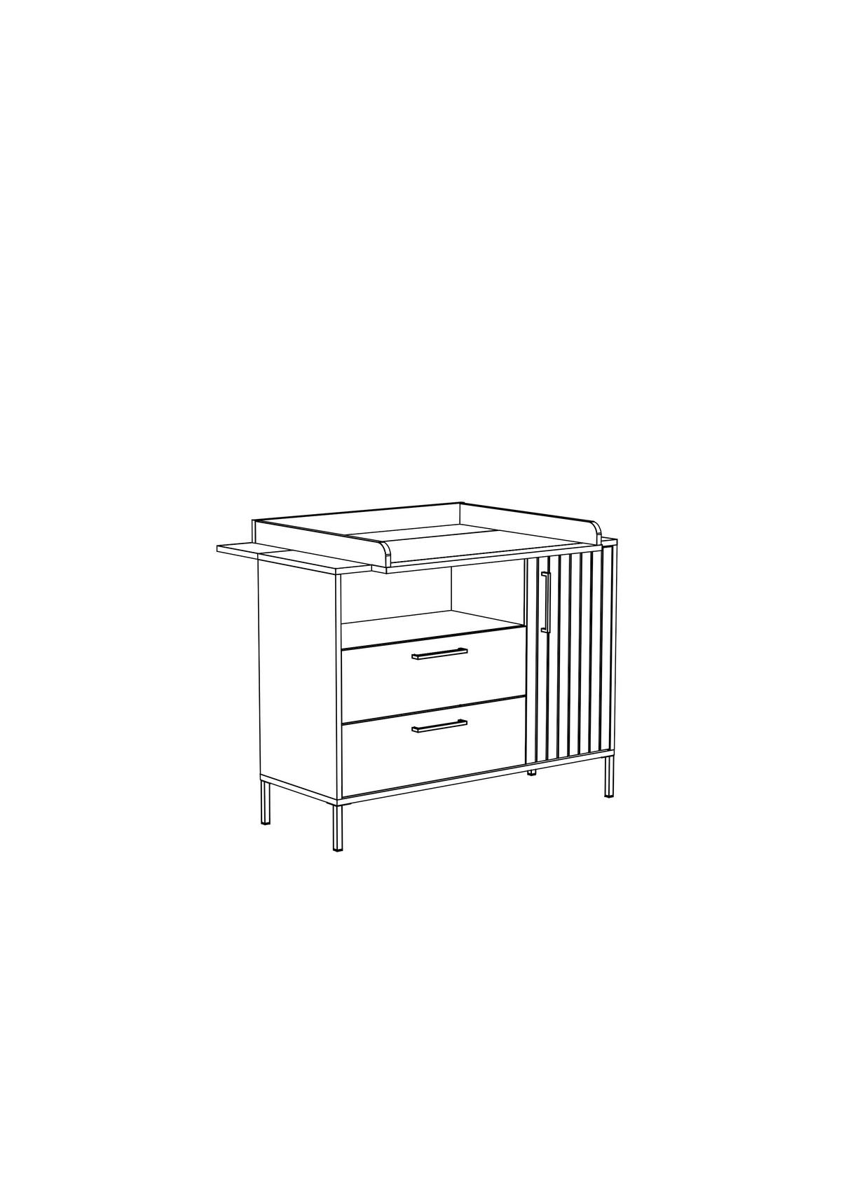 WICKELKOMMODE Line 119/91/99/45/77 cm  - Schwarz/Eiche Artisan, Trend, Holzwerkstoff/Metall (119/91/99/45/77cm) - Jimmylee