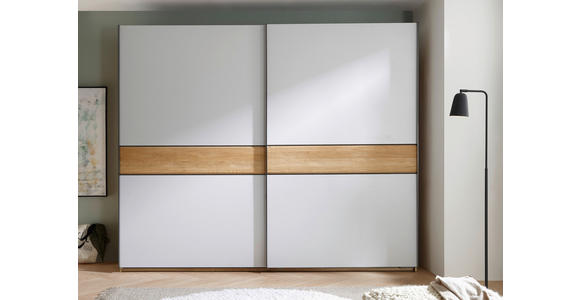 SCHWEBETÜRENSCHRANK  in Eichefarben, Hellgrau  - Eichefarben/Hellgrau, Design, Holz/Holzwerkstoff (270/225,5/60cm) - Xora