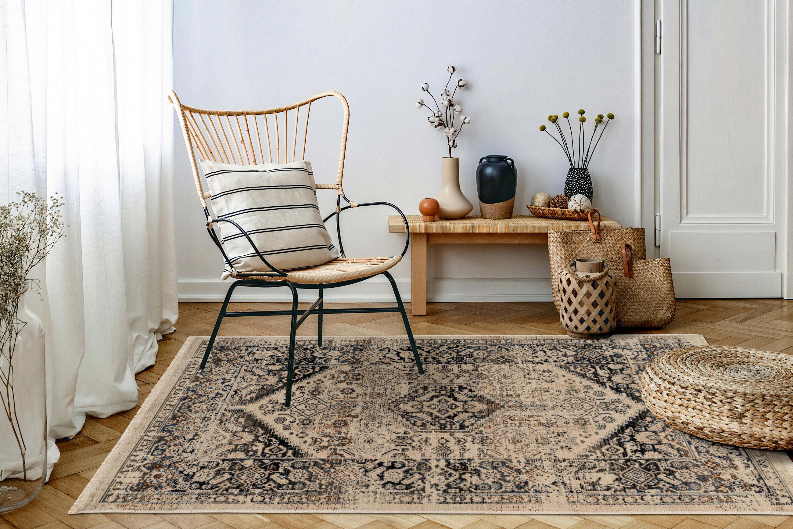 ORIENTTEPPICH 160/230 cm CHARU  - Blau, KONVENTIONELL, Textil (160/230cm)