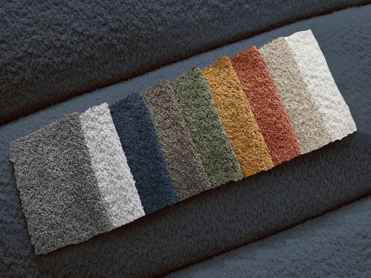 ECKSOFA  ANNECY Dunkelblau Bouclé  - Schwarz/Dunkelblau, MODERN, Kunststoff/Textil (262/170cm)