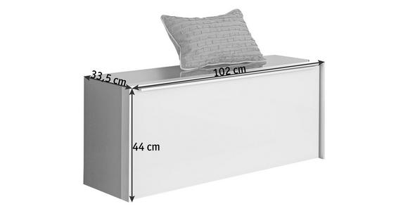 GARDEROBENBANK 102/44/33,5 cm - Alufarben/Weiß, Design, Glas/Metall (102/44/33,5cm) - Dieter Knoll