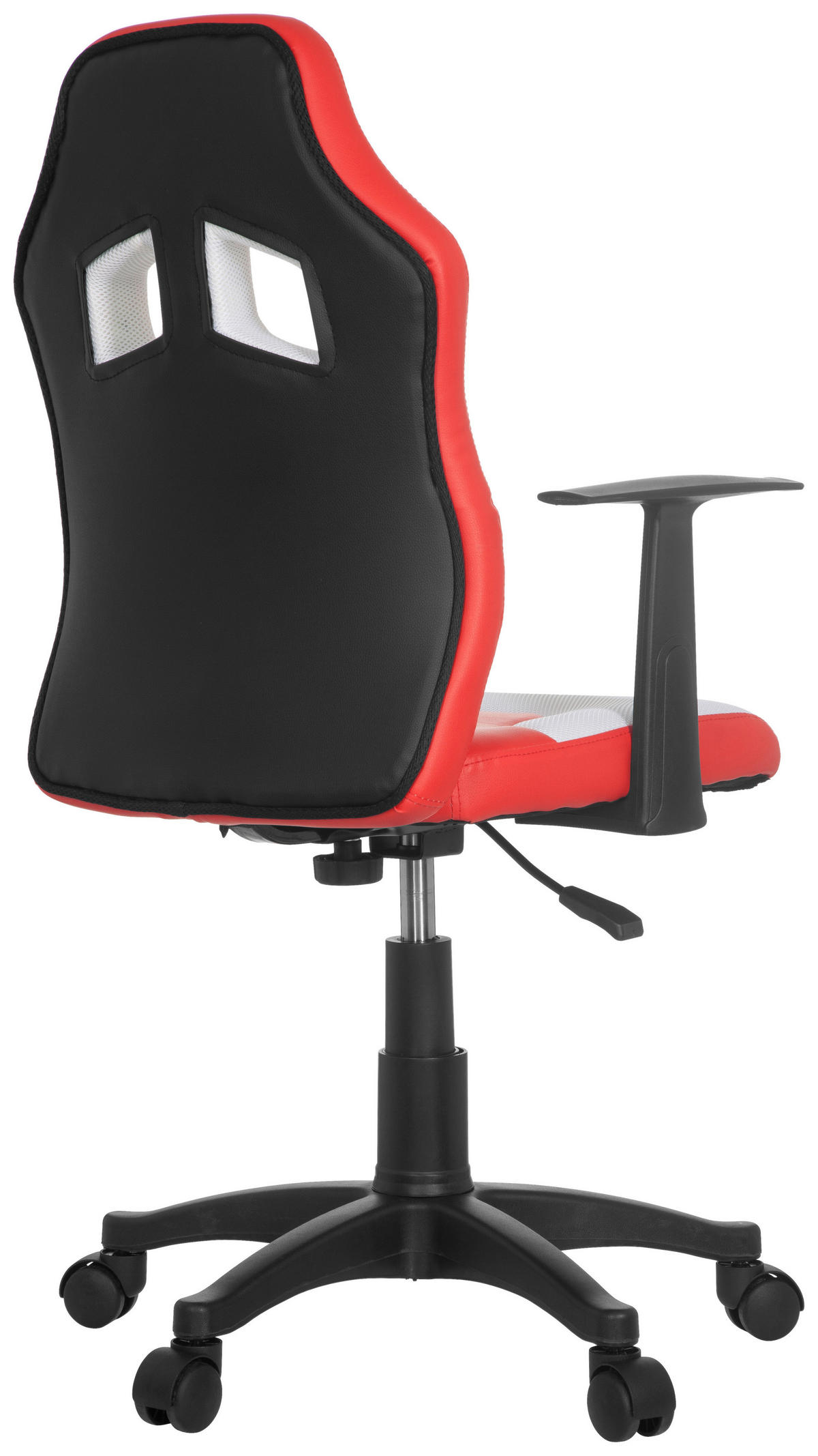 OTOČNÁ ŽIDLE PRO MLÁDEŽ, vzhled kůže, síťovina, červená, bílá - bílá/černá, Moderní, textil/plast (54/105/48cm) - MID.YOU