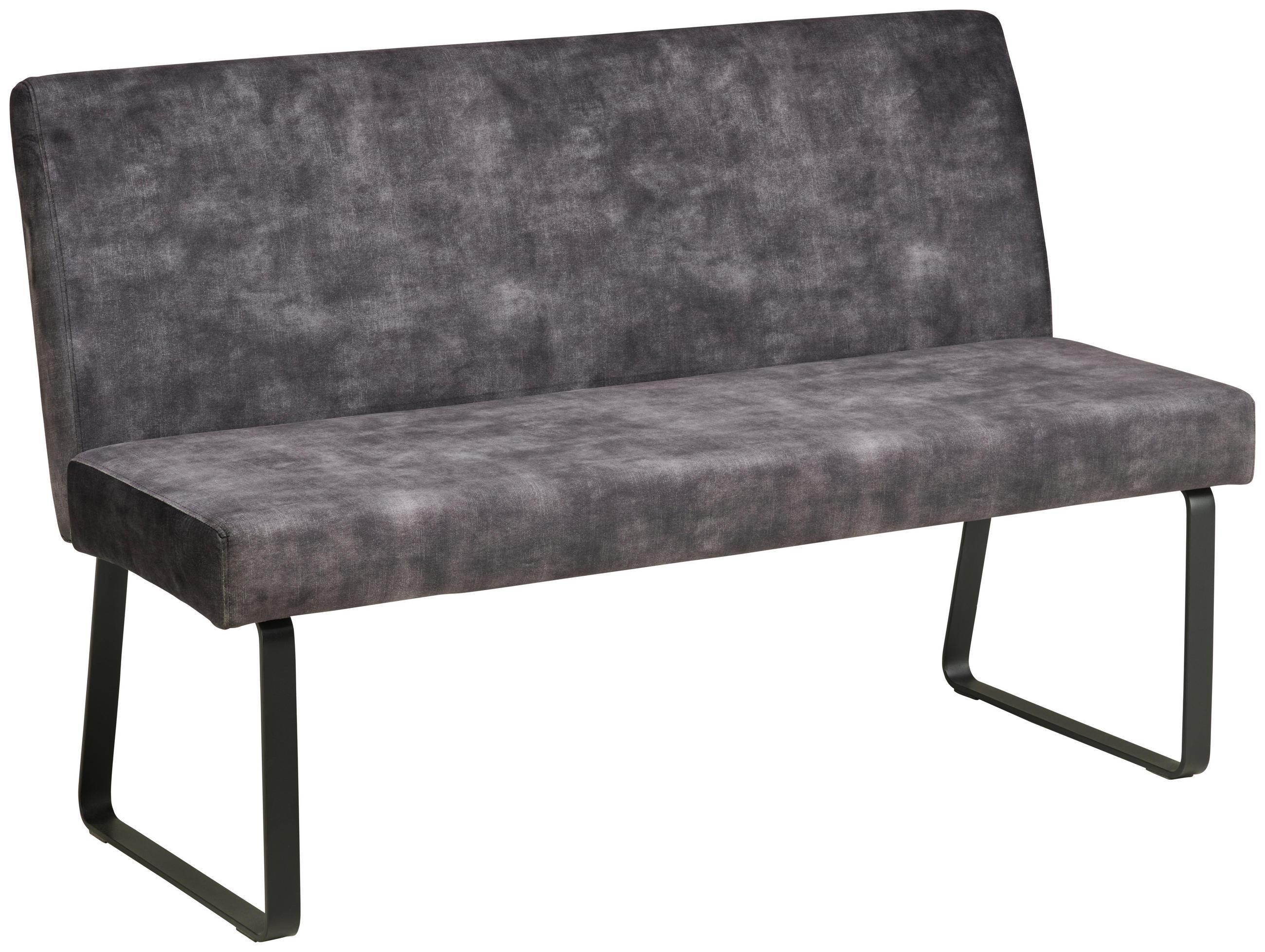 SITZBANK 140/90/45 cm Samt Dunkelgrau  - Dunkelgrau/Schwarz, LIFESTYLE, Textil/Metall (140/90/45cm) - MID.YOU