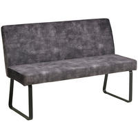 SITZBANK in Metall, Textil Dunkelgrau  - Dunkelgrau/Schwarz, LIFESTYLE, Textil/Metall (140/90/45cm) - MID.YOU