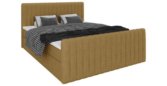 BOXBETT 160/200 cm  in Senfgelb  - Senfgelb/Schwarz, Basics, Kunststoff/Textil (160/200cm) - Carryhome