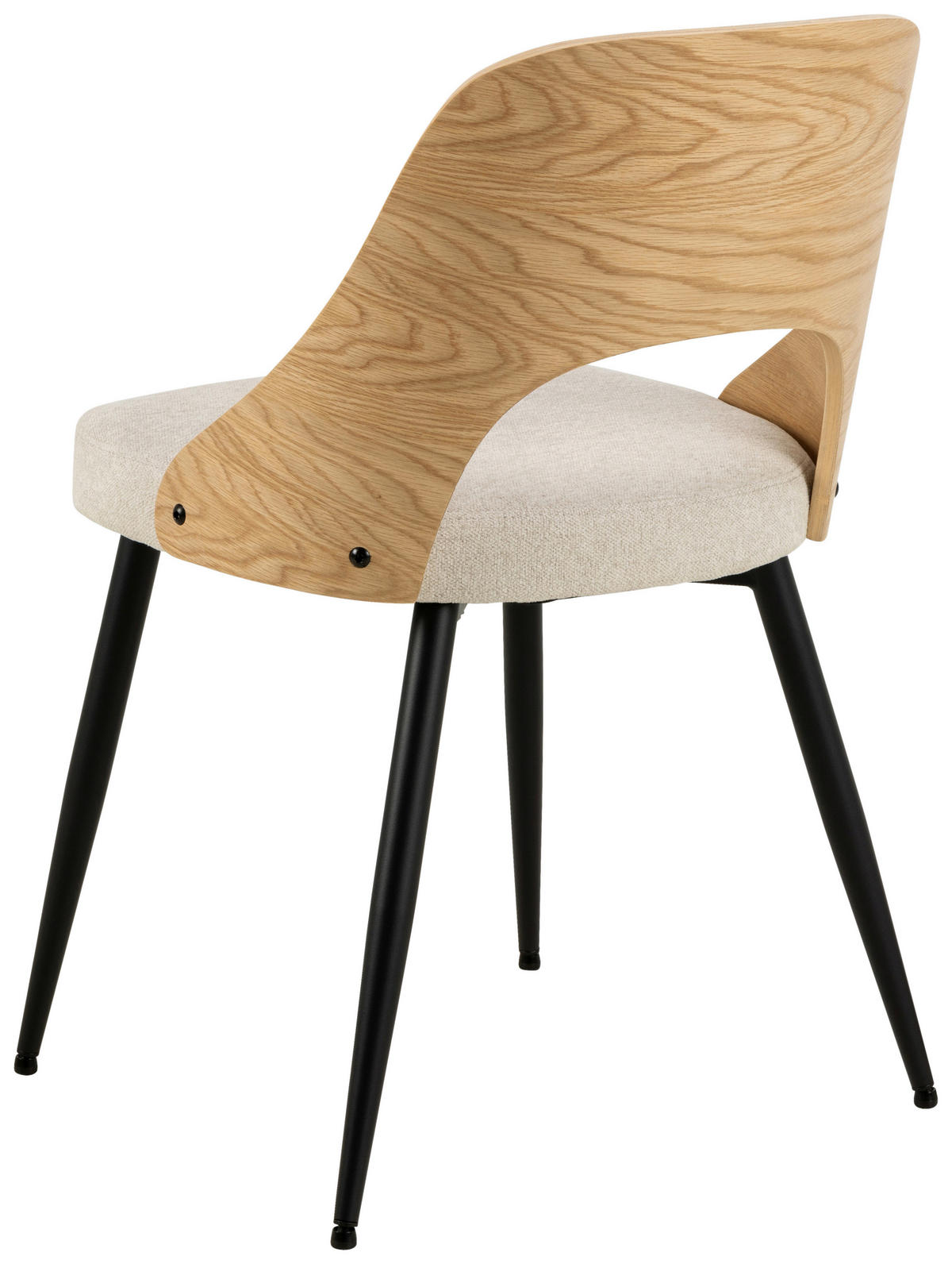 STUHL  in Stahl Flachgewebe  - Beige/Schwarz, Modern, Holz/Textil (48/79/53cm) - MID.YOU
