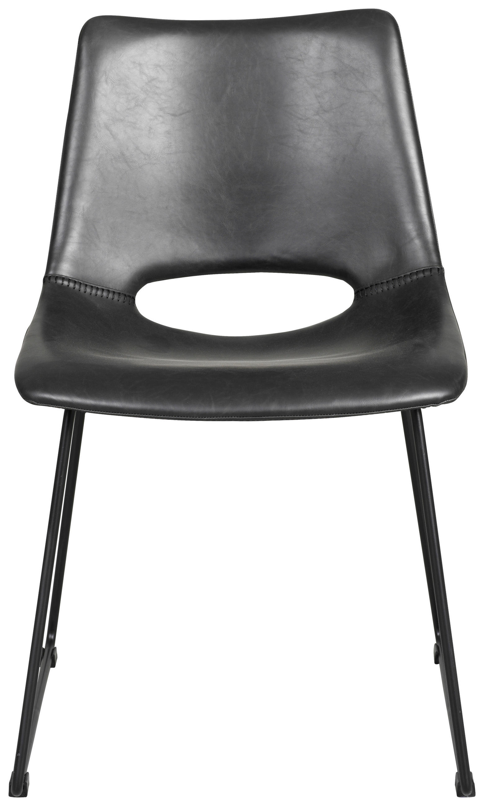 STOL stål läderimitation  - svart, Modern, metall/trä (48/81/55cm) - Rowico