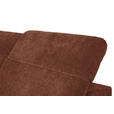 ECKSOFA Rotbraun Chenille Kopfteilverstellung, Sitztiefenverstellung  - Rotbraun/Schwarz, Design, Textil/Metall (243/307cm) - Xora