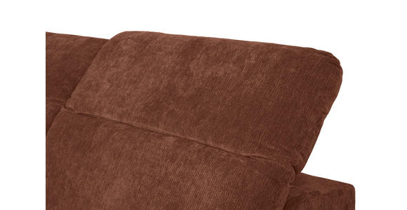 ECKSOFA Rotbraun Chenille Kopfteilverstellung, Sitztiefenverstellung  - Rotbraun/Schwarz, Design, Textil/Metall (243/307cm) - Xora