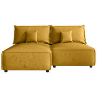 ECKSOFA Senfgelb Webstoff Zierkissen, Rückenkissen, Rücken echt  - Senfgelb/Schwarz, MODERN, Kunststoff/Textil (153/200cm) - Xora