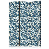 PARAVENT - Beige/Dunkelblau, Basics, Textil (135/172/3cm) - artgeist