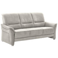 3-SITZER-SOFA Flachgewebe Ecru  - Ecru/Alufarben, Konventionell, Textil/Metall (198/96/93cm) - Beldomo Premium