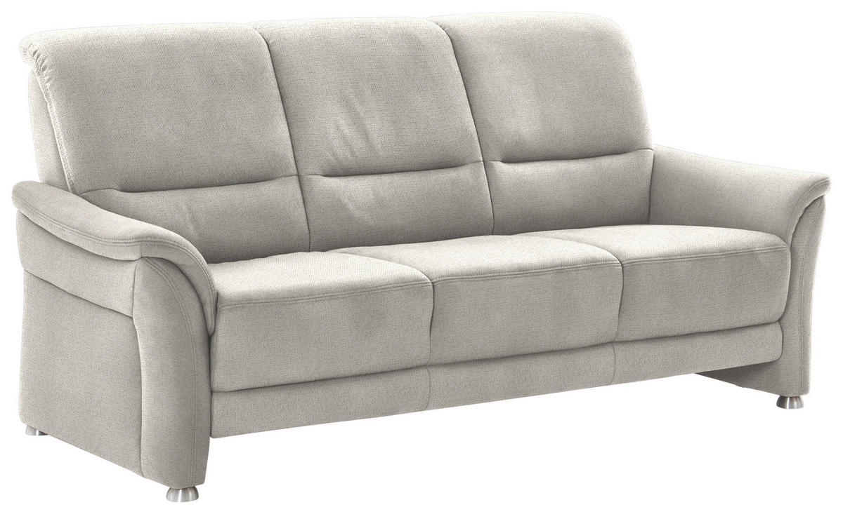 SITZGARNITUR Flachgewebe Ecru  - Ecru/Alufarben, Konventionell, Textil/Metall (198/172/96/93cm) - Beldomo Premium
