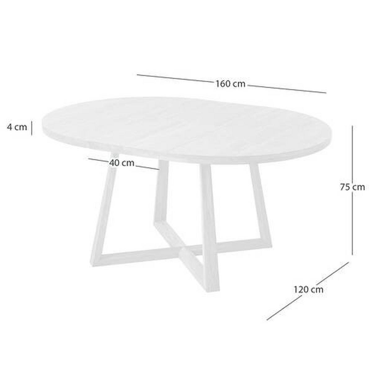 MATBORD skogsek rund  utdragbar, lämplig för offentlig miljö  - skogsek, Natur, trä (120-160/120/75cm) - home24
