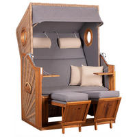 STRANDKORB - Beige/Grau, Basics, Holz/Textil (120/155/80cm)