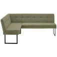 ECKBANK 155/213 cm  in Hellgrün  - Schwarz/Hellgrün, Design, Textil/Metall (155/213cm) - Novel