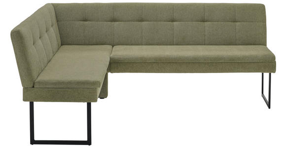 ECKBANK 155/213 cm  in Hellgrün  - Schwarz/Hellgrün, Design, Textil/Metall (155/213cm) - Novel