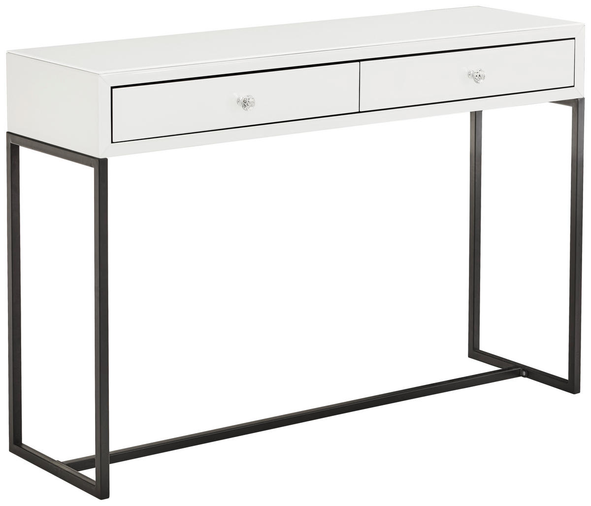 SCHMINKTISCH Schwarz, Weiß  - Schwarz/Weiß, Design, Glas/Holzwerkstoff (120/35/80cm) - Novel