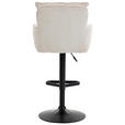 BARHOCKER Cord Beige Eisen Stoffauswahl, Sitzfläche 360° drehbar, inklusive Armlehnen  - Beige/Schwarz, Design, Textil/Metall (54/101-122/58cm) - Novel