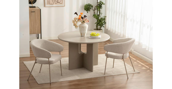ESSTISCH 120/120/76 cm Nachbildung  Holzwerkstoff rund Greige  - Greige, Design, Holzwerkstoff (120/120/76cm) - Carryhome