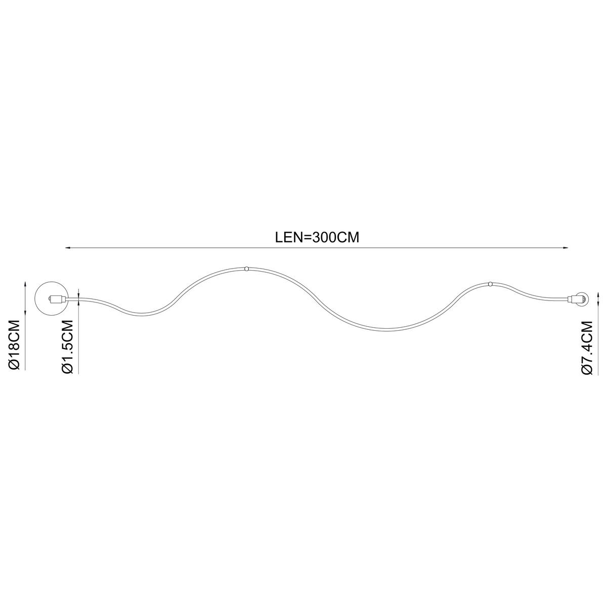 LED-HÄNGELEUCHTE Janderin 300/18/18 cm  - Champagner, Design, Metall (300/18/18cm) - Lucide