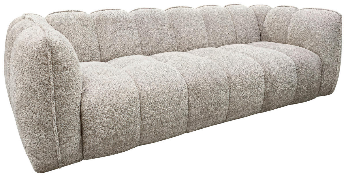 BIGSOFA Chenille Beige  - Beige/Schwarz, MODERN, Kunststoff/Textil (235/73/103cm) - Carryhome