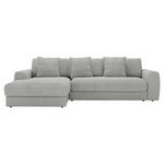 ECKSOFA in Cord Hellgrau  182/302 cm  - Hellgrau/Schwarz, MODERN, Kunststoff/Textil (182/302cm) - Carryhome