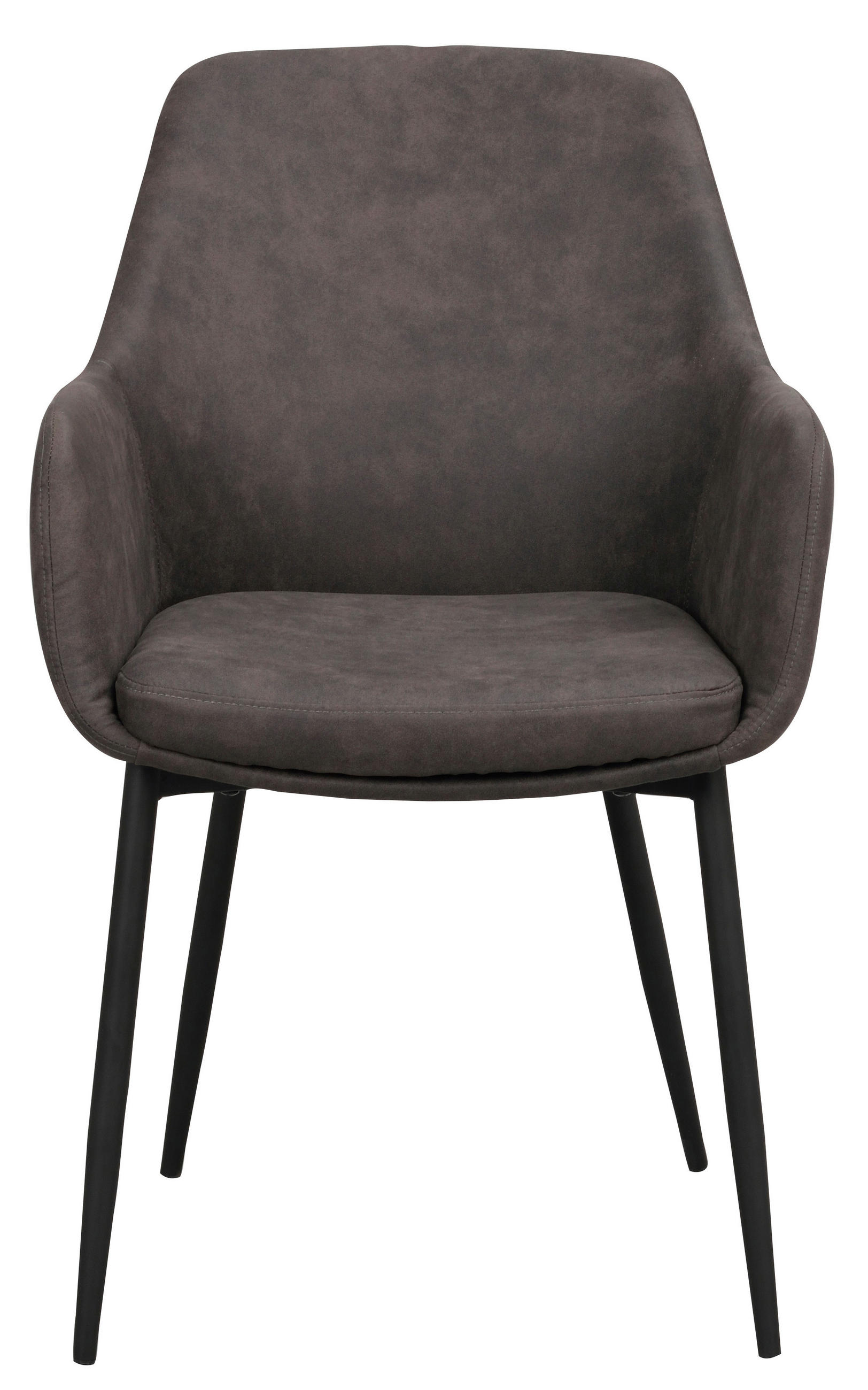 STOL mikrofiber  - mörkgrå/svart, Klassisk, metall/textil (54/95/62cm) - Rowico