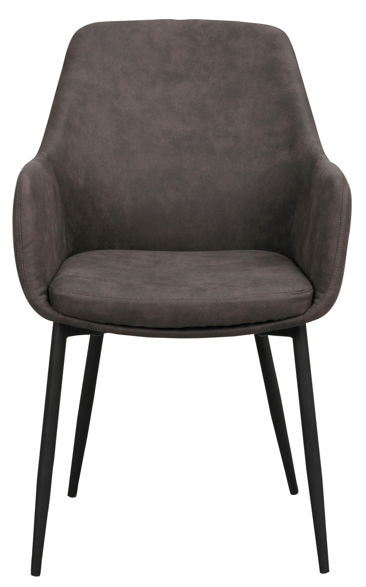 STOL mikrofiber  - mörkgrå/svart, Klassisk, metall/textil (54/95/62cm) - Rowico