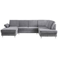 SJEDEĆA GARNITURA tekstil  srebrne boje   - srebrne boje, Konvencionalno, tekstil/drvo (167/322/186cm) - Cantus