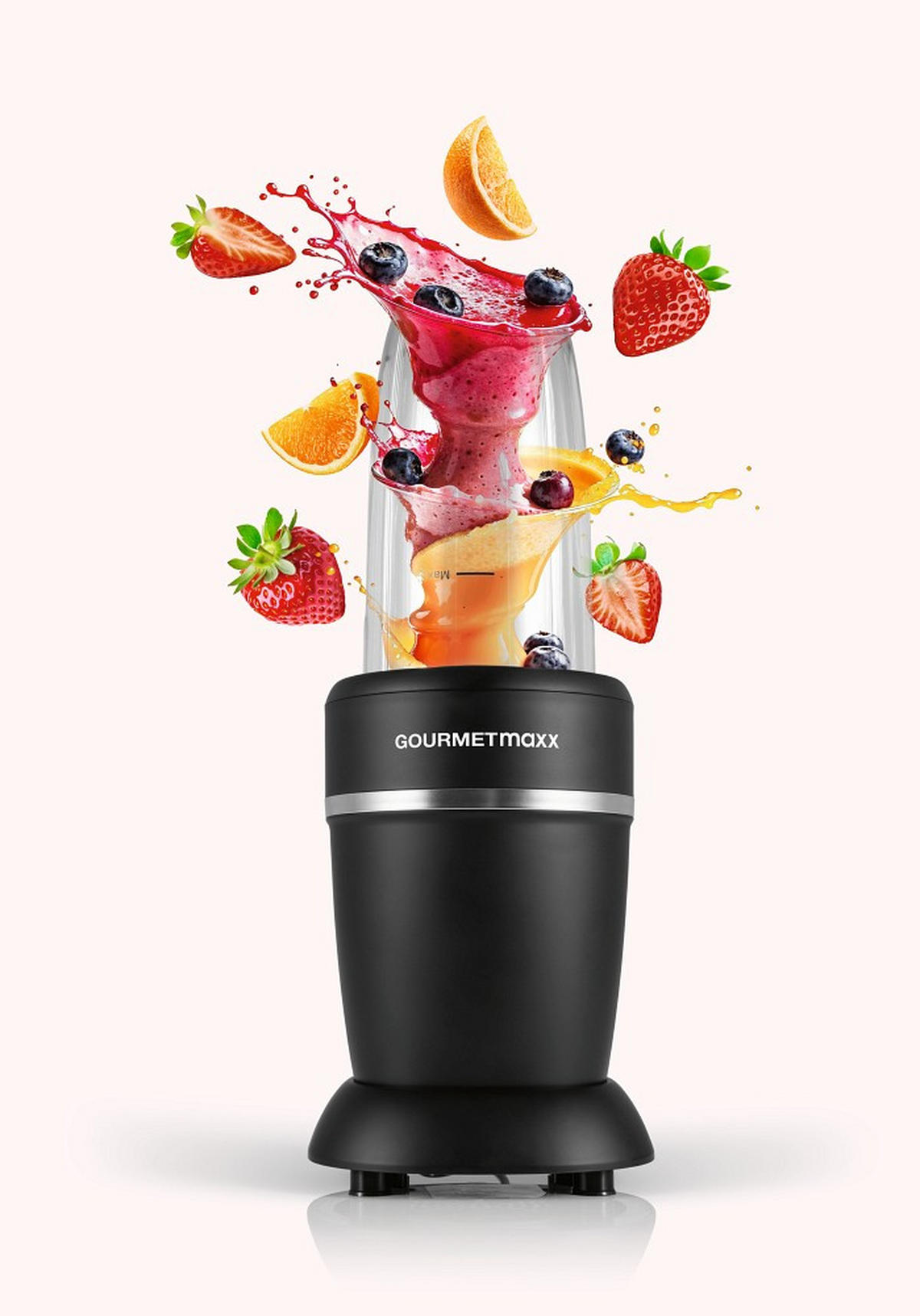 STANDMIXER GOURMETmaxx  - Transparent/Schwarz, Basics, Kunststoff/Metall (25,7/15,2/23,5cm) - GOURMETMAXX