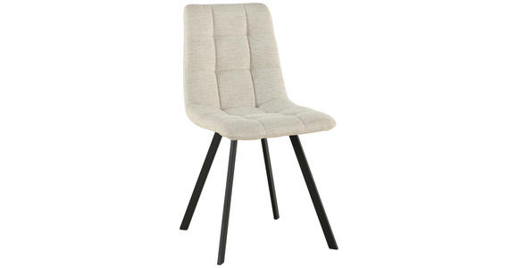 STUHL  Stoffauswahl Webstoff  - Beige/Schwarz, Design, Textil/Metall (45/88/55cm) - Carryhome