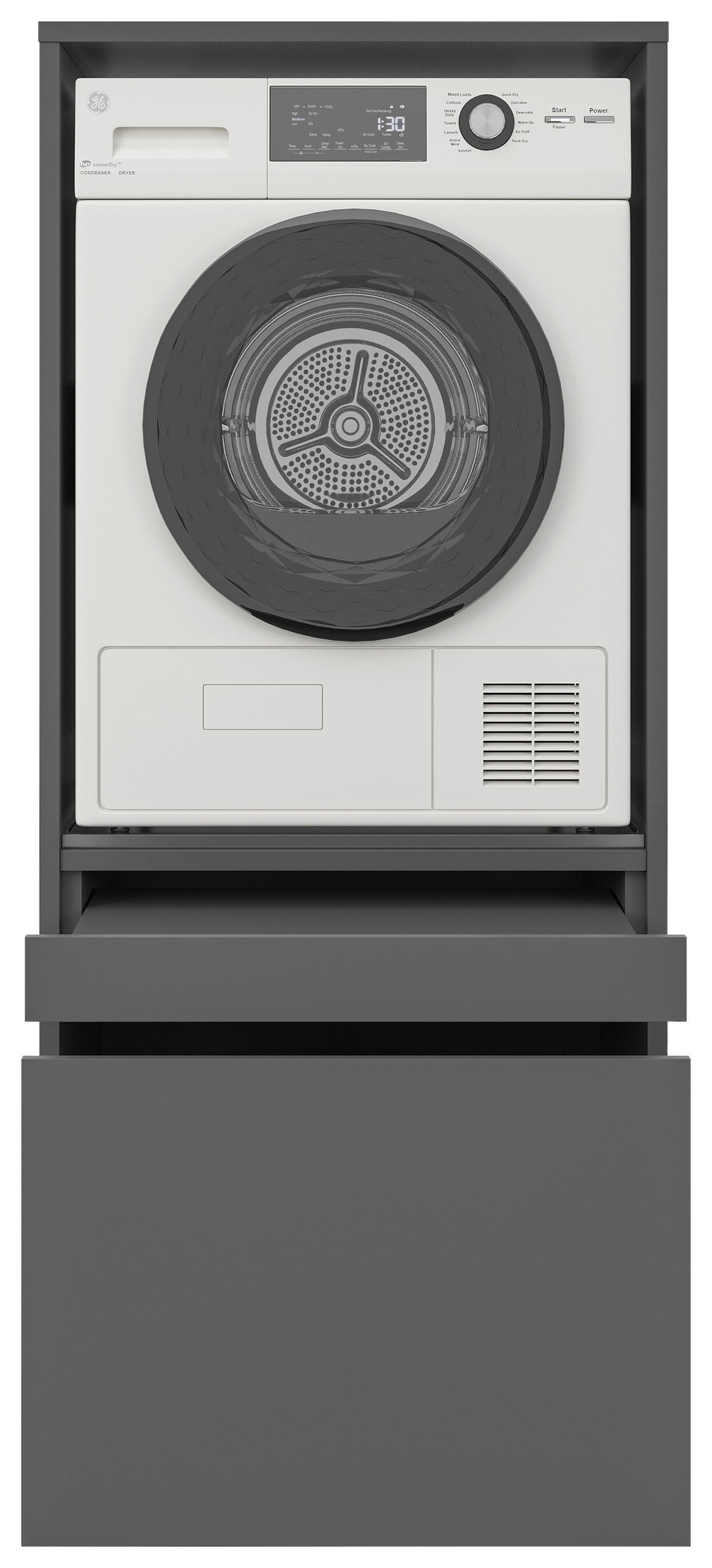 WASCHMASCHINENSCHRANK 67,5/151,8/67,5 cm  in Anthrazit  - Anthrazit, Basics, Holzwerkstoff (67,5/151,8/67,5cm) - Xora