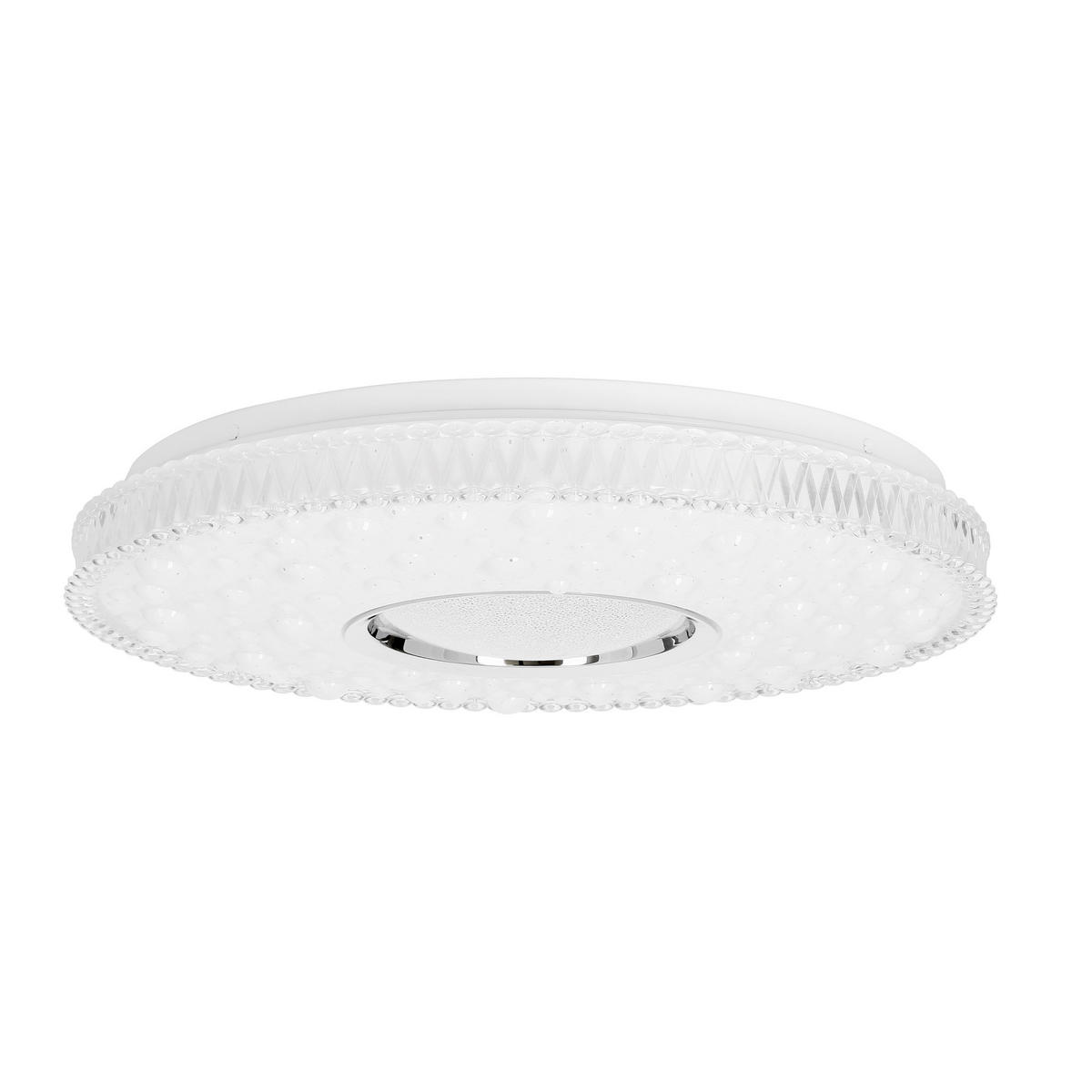 LED-TAKLAMPA Bubbles 38/38/7 cm  - vit/kromfärg, Klassisk, metall/plast (38/38/7cm)
