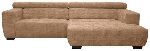 ECKSOFA in Webstoff Orange  - Schwarz/Orange, Konventionell, Textil/Metall (279/182cm) - Hom`in