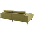 ECKSOFA  in Flachgewebe Hellgrün Rücken echt  177/253 cm  - Schwarz/Hellgrün, Design, Textil/Metall (177/253cm) - Dieter Knoll