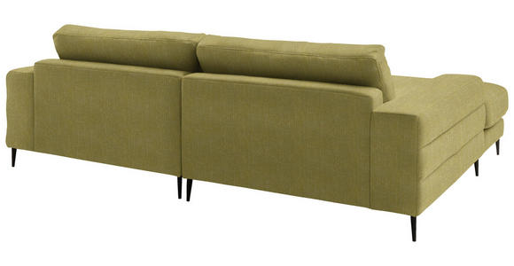 ECKSOFA  in Flachgewebe Hellgrün Rücken echt  177/253 cm  - Schwarz/Hellgrün, Design, Textil/Metall (177/253cm) - Dieter Knoll