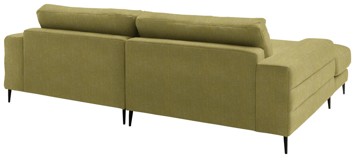 ECKSOFA in Flachgewebe Hellgrün  177/253 cm  - Schwarz/Hellgrün, Design, Textil/Metall (177/253cm) - Dieter Knoll